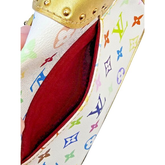 LOUIS VUITTON Monogram Multicolor Marilyn White Murakami Gold Chain Small Bag LV - Picture 14 of 16